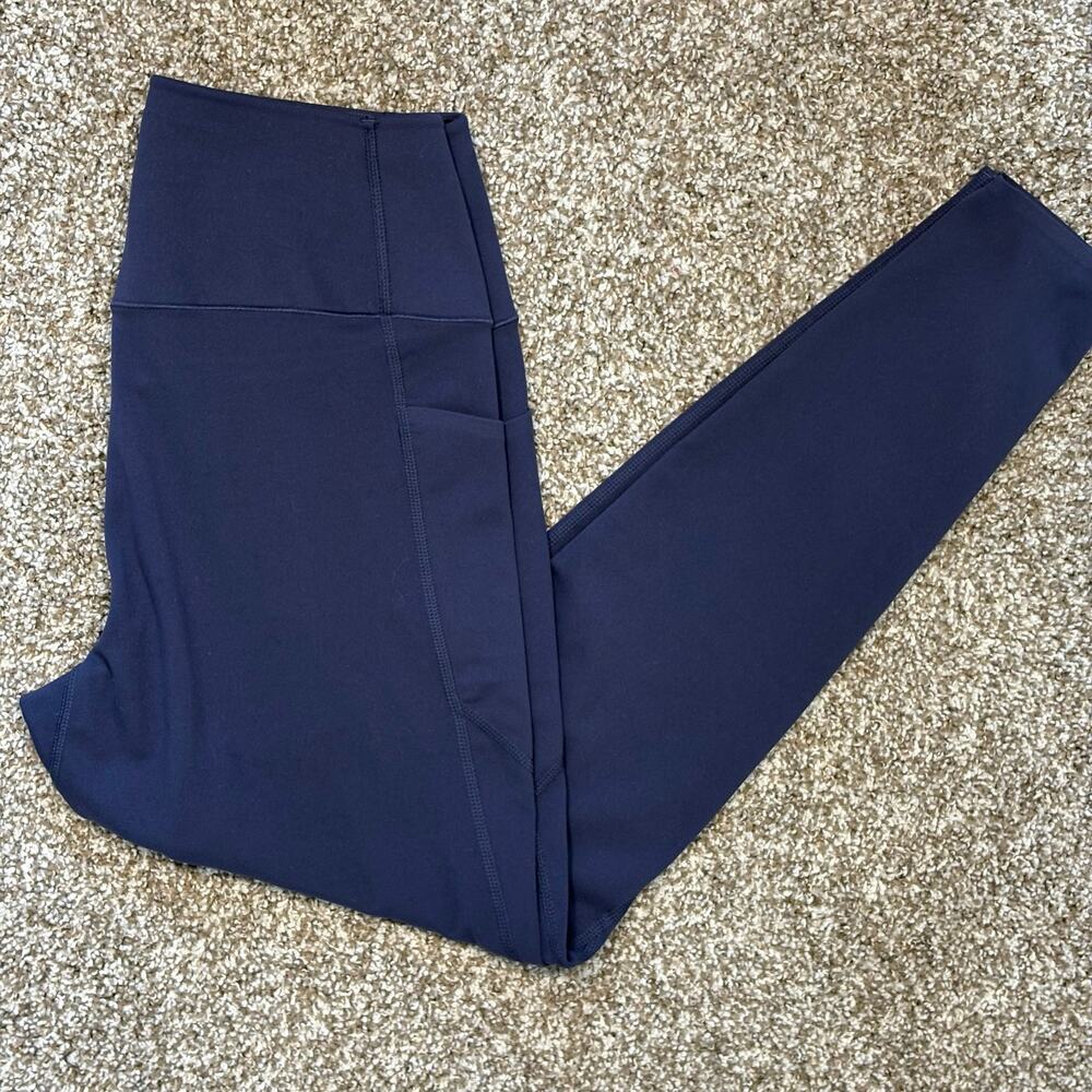 UNIQLO AIRism UV Protection Pocketed Leggings Women’s M Navy Blue High Rise